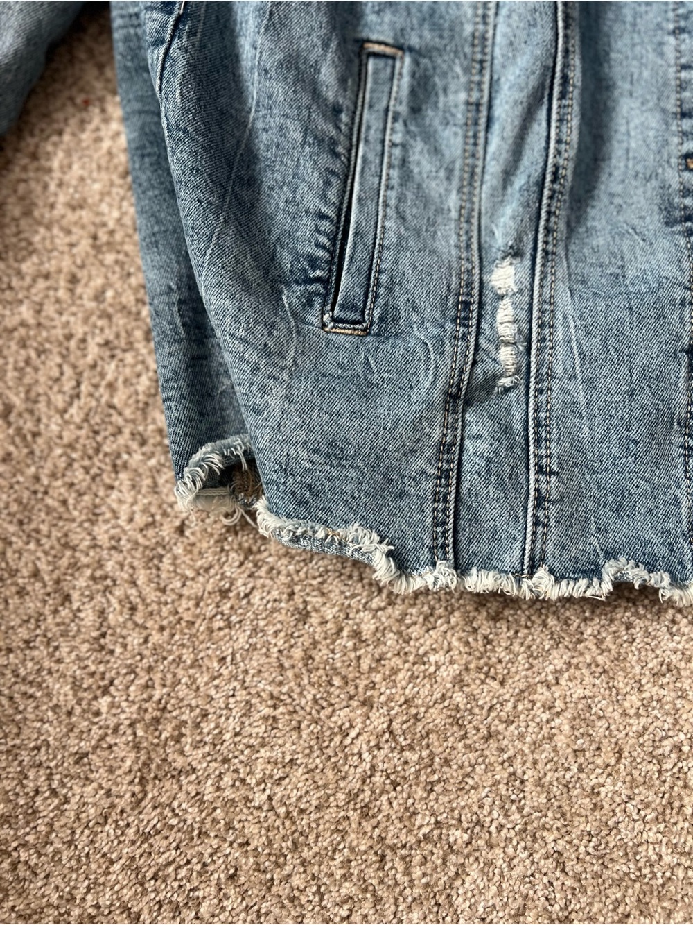 Maurices Light Blue Distressed Denim Jacket - Picture 4 of 4